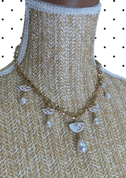 Collier avec breloques abanico