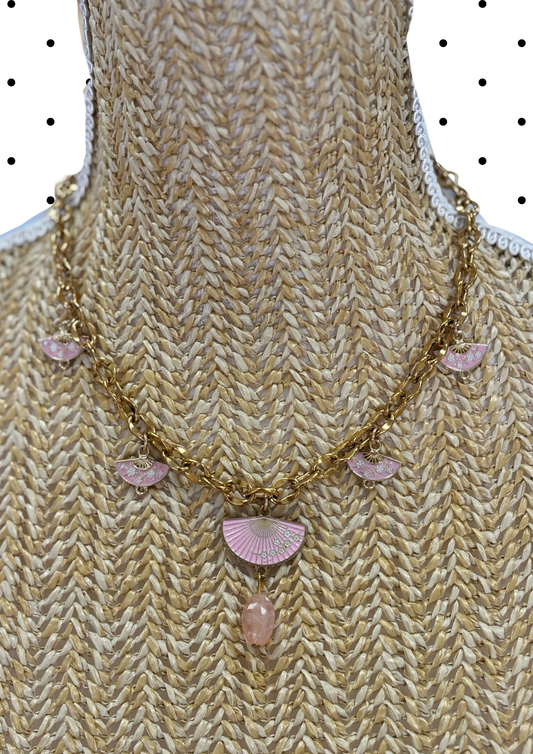Collier avec breloques abanico
