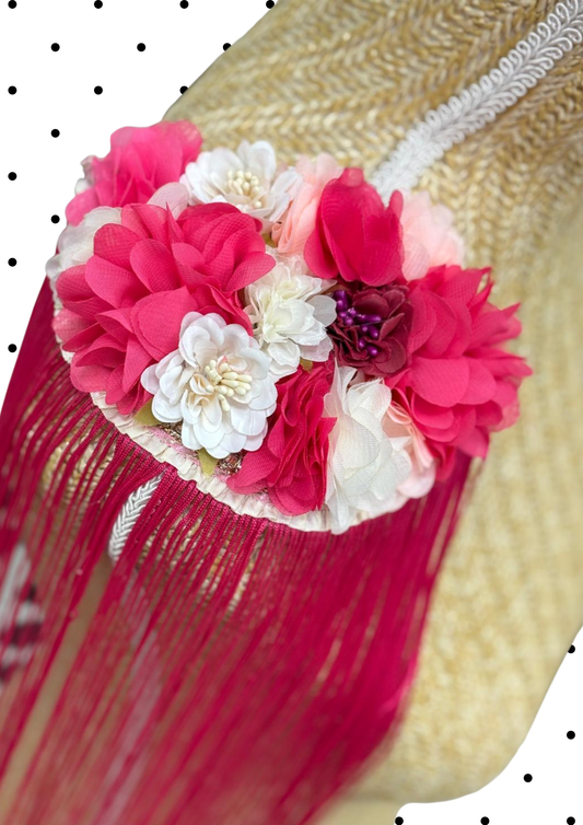 Paires d'épaulettes flecos long fuchsia