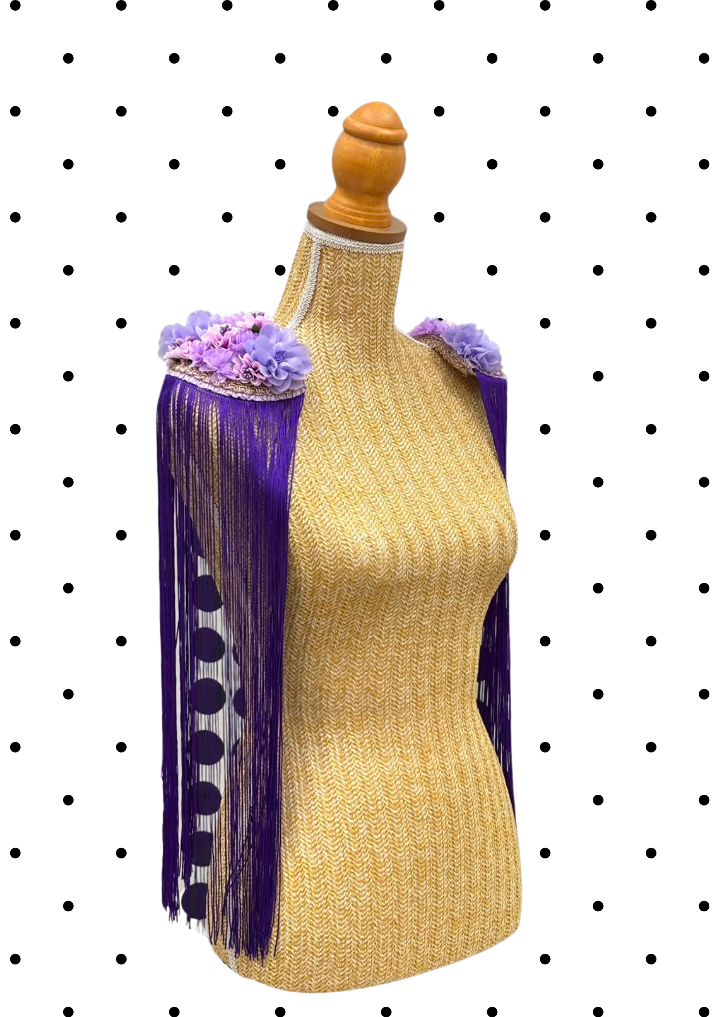 Paires d'épaulettes flecos long violet
