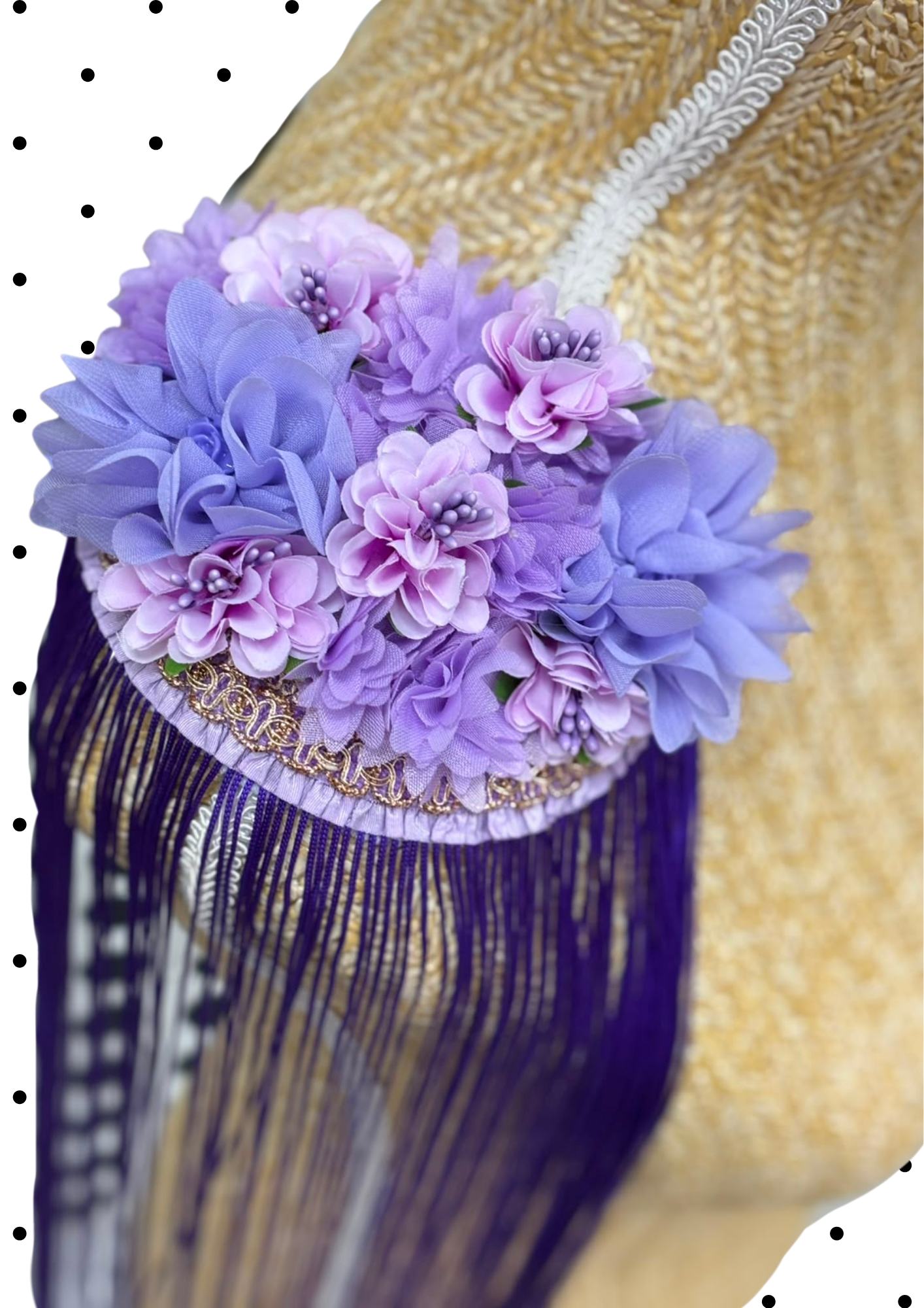 Paires d'épaulettes flecos long violet
