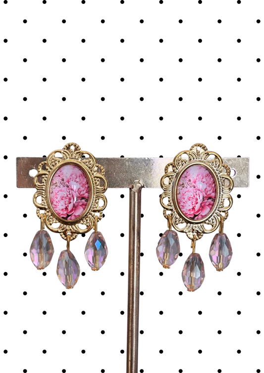 Parure boucles et peignes modèle Porcelana Rose