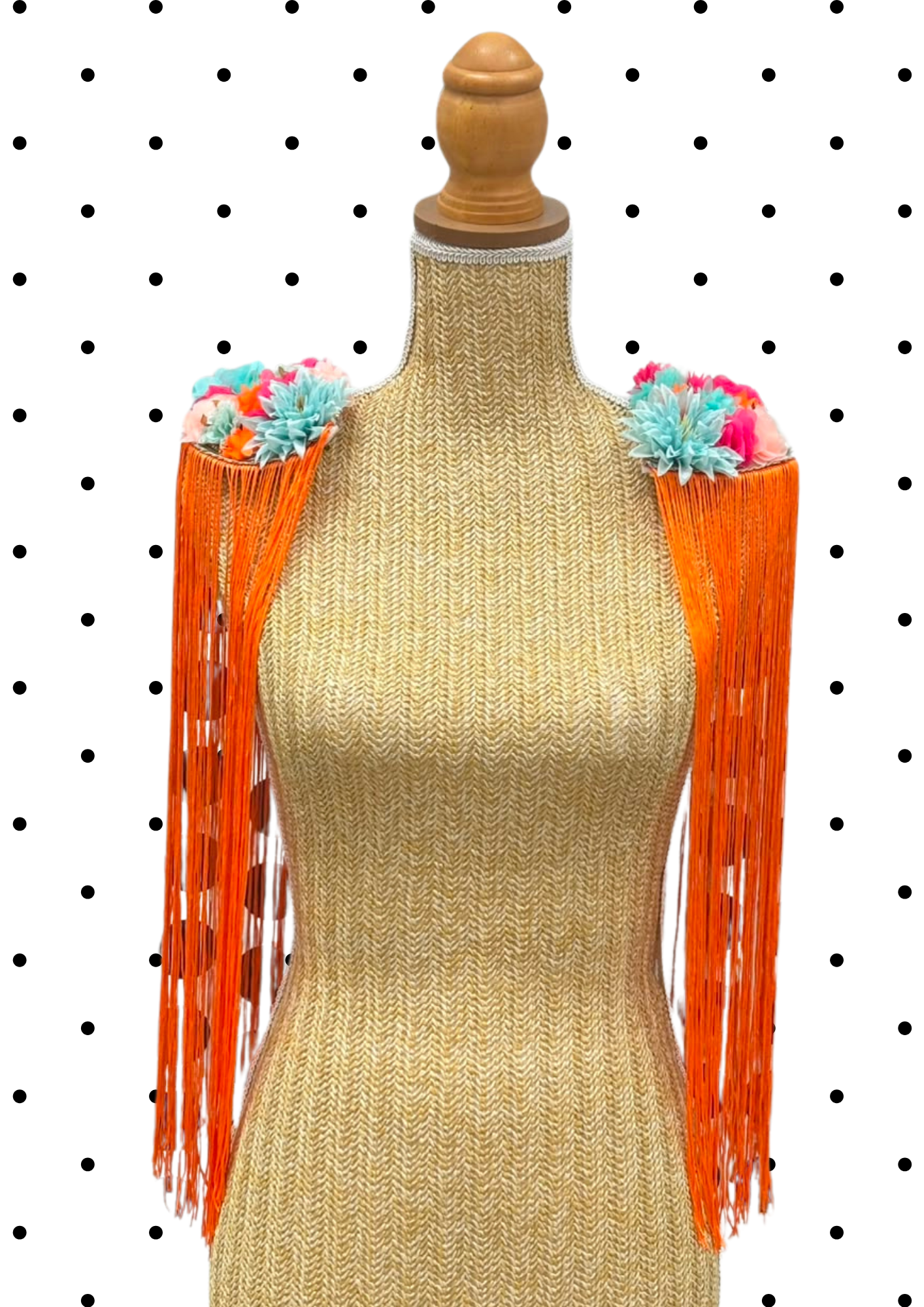 Paires d'épaulettes flecos long orange