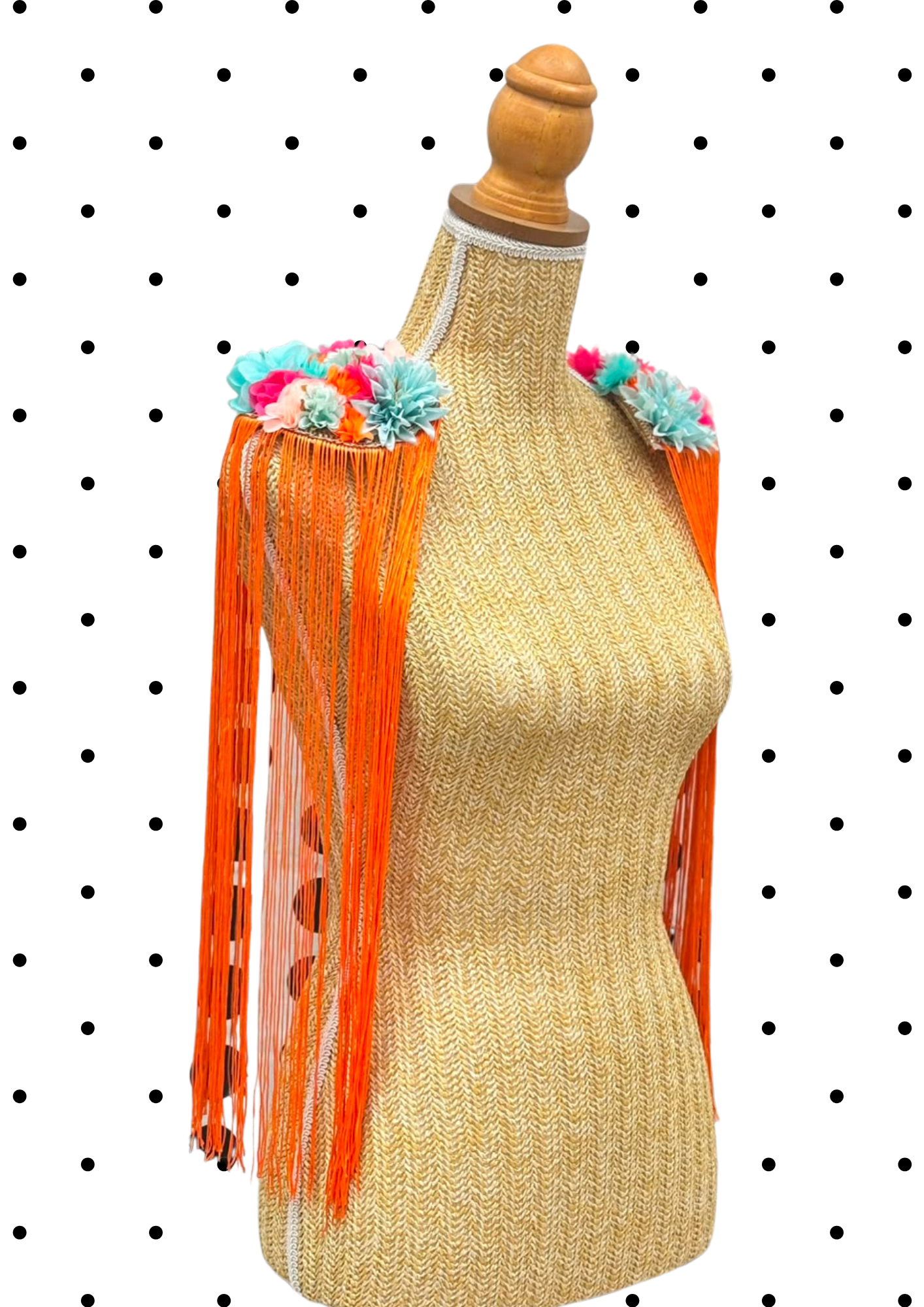 Paires d'épaulettes flecos long orange