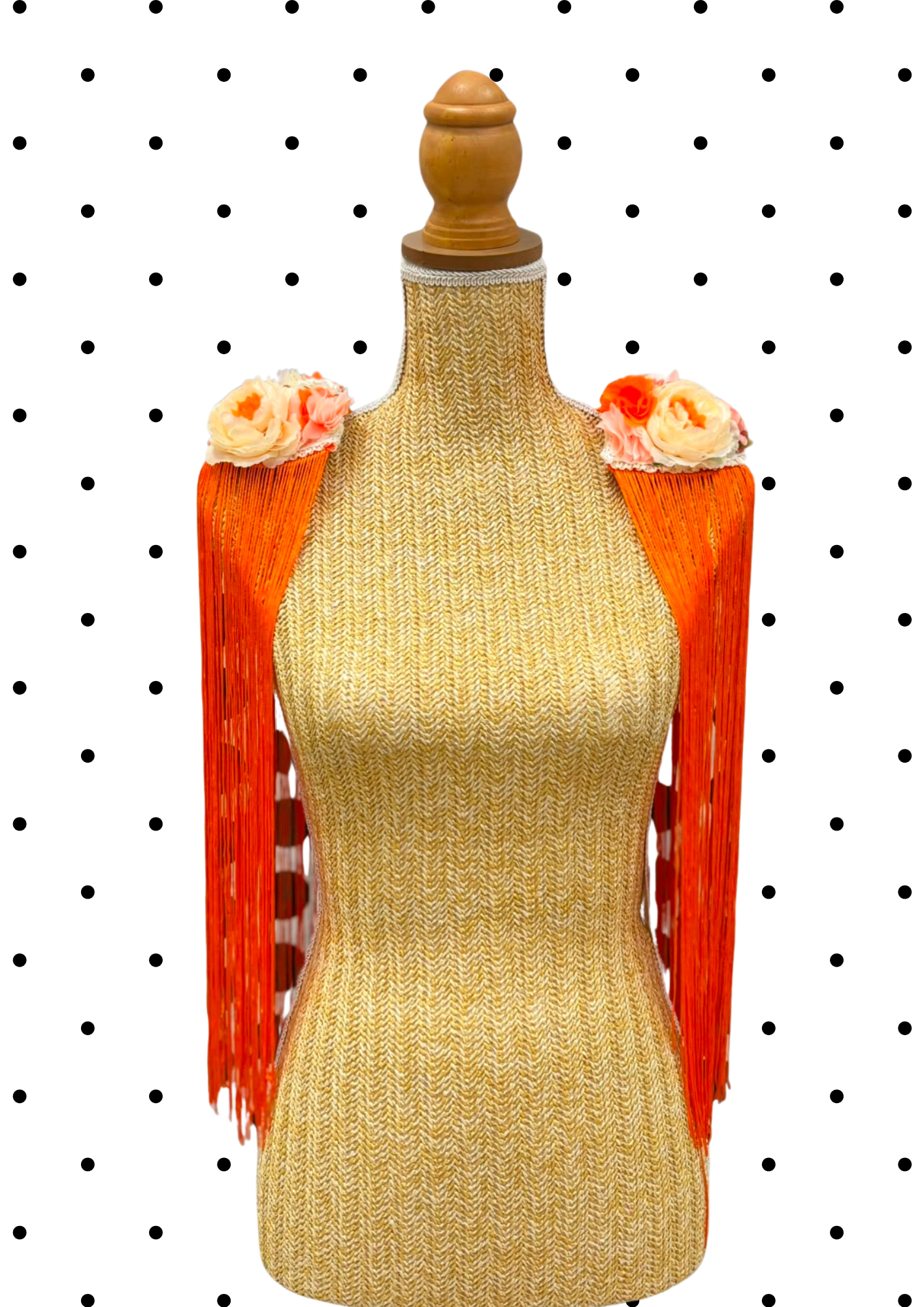 Paires d'épaulettes flecos long orange