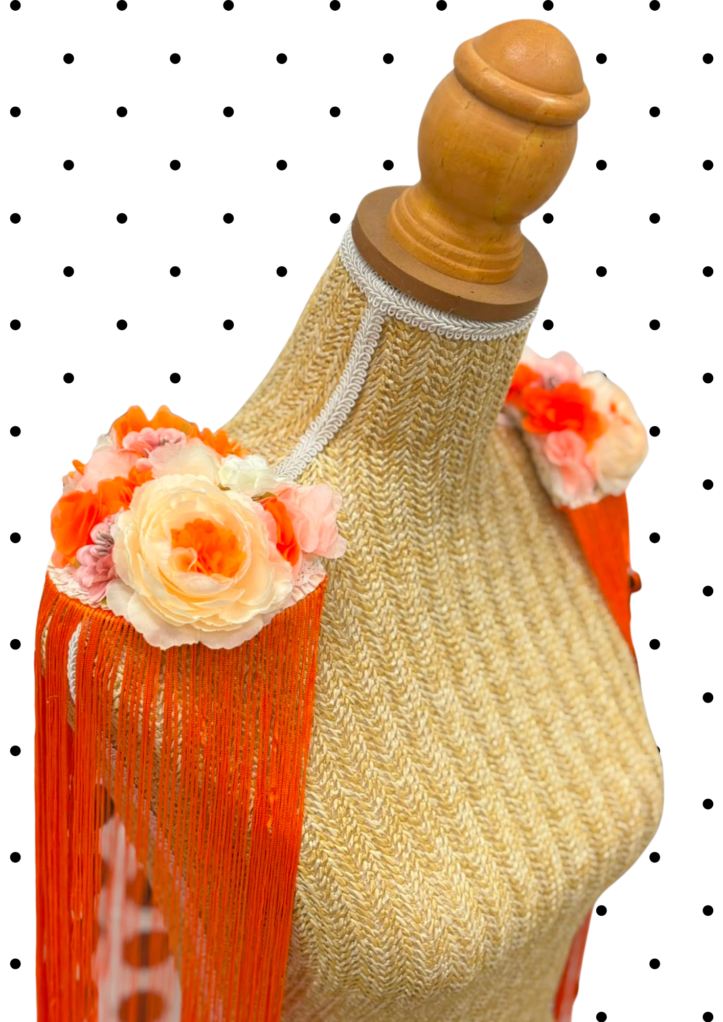 Paires d'épaulettes flecos long orange