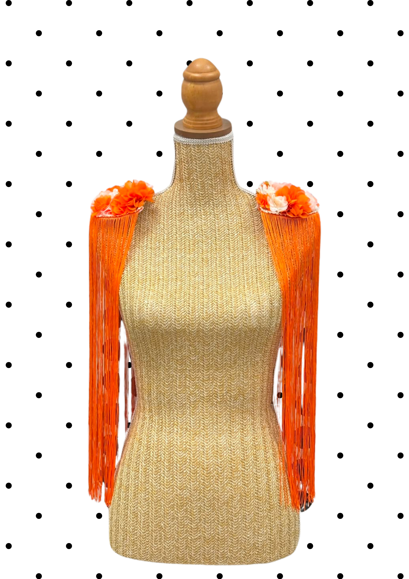 Paires d'épaulettes flecos long orange