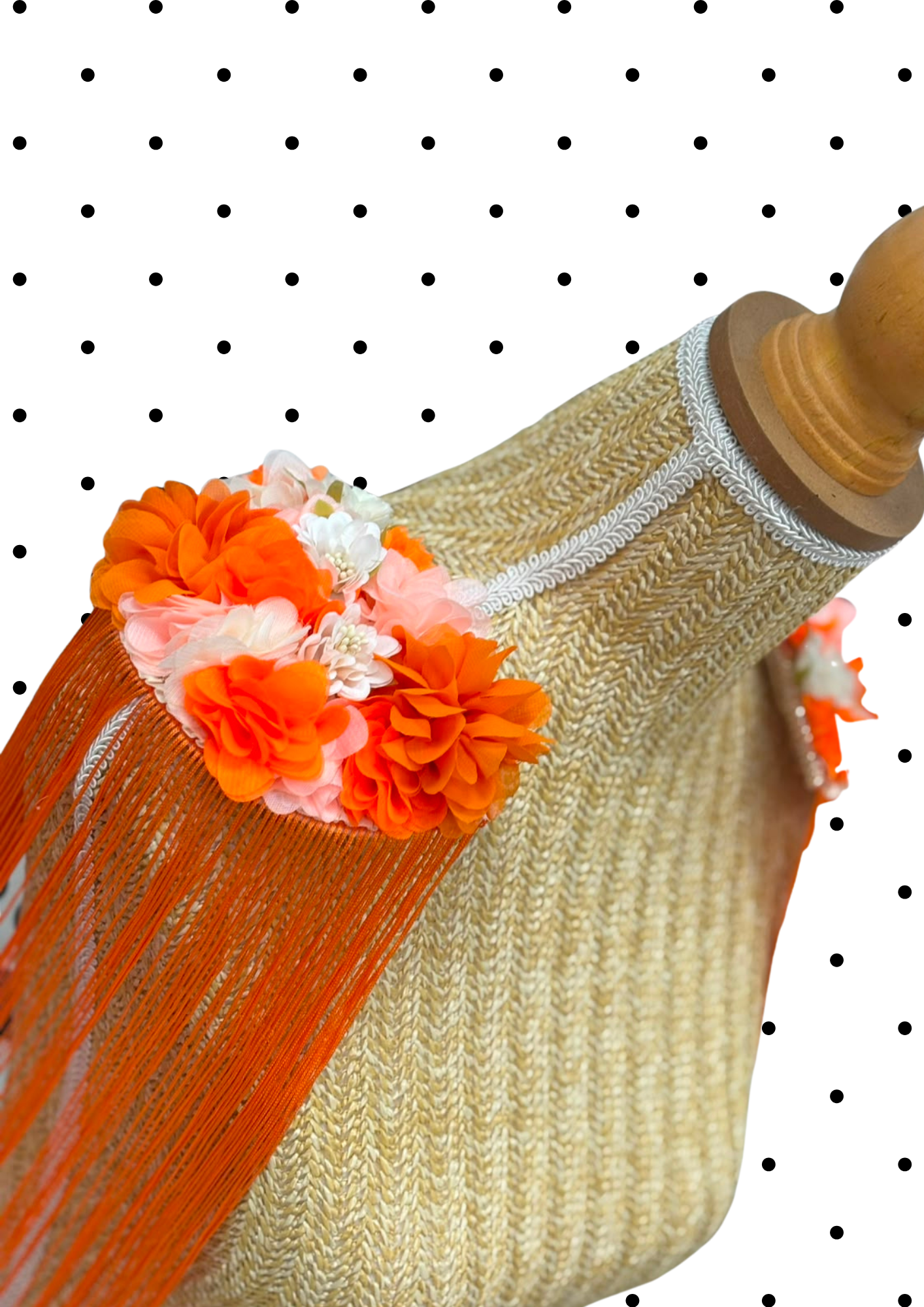 Paires d'épaulettes flecos long orange