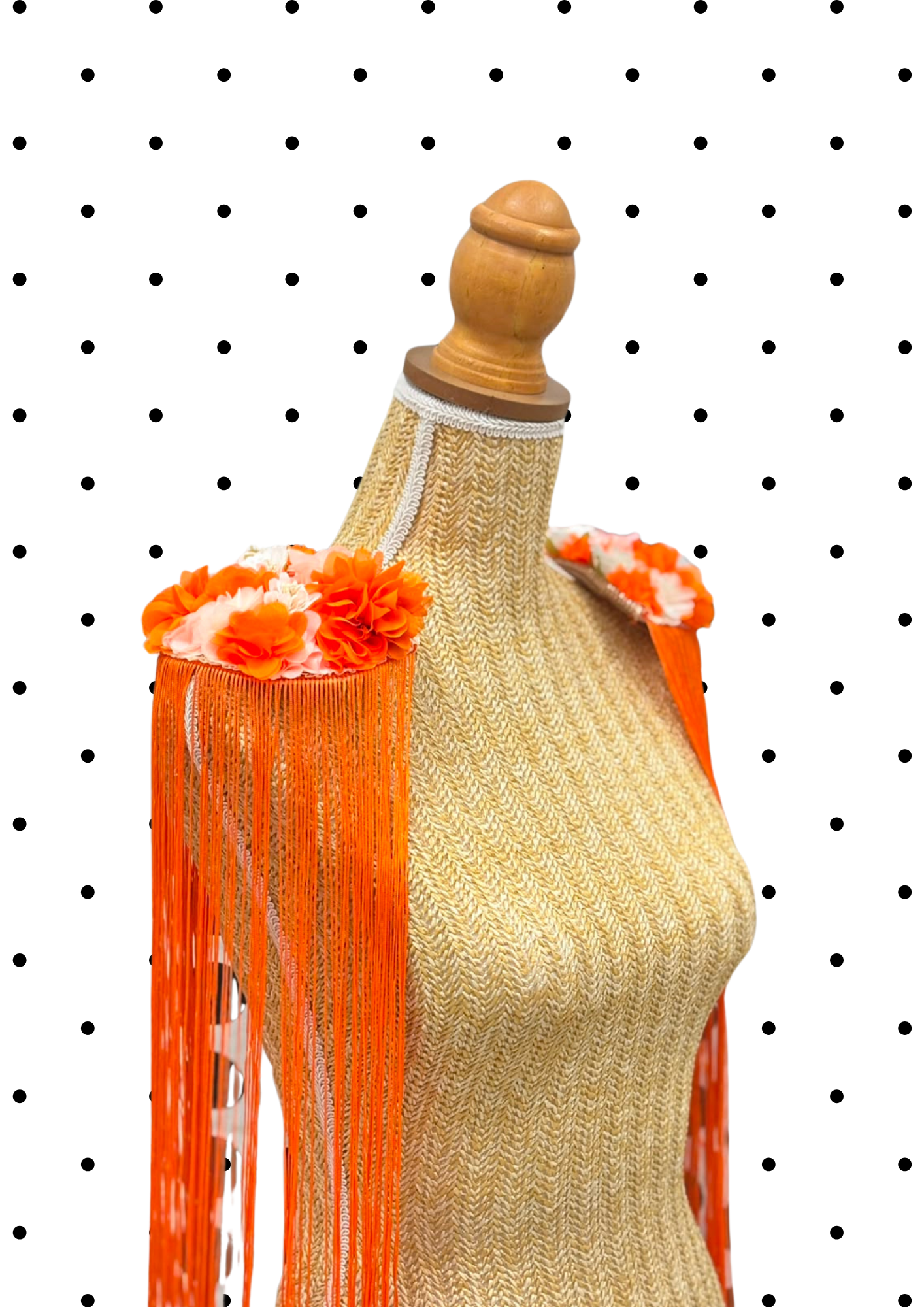Paires d'épaulettes flecos long orange