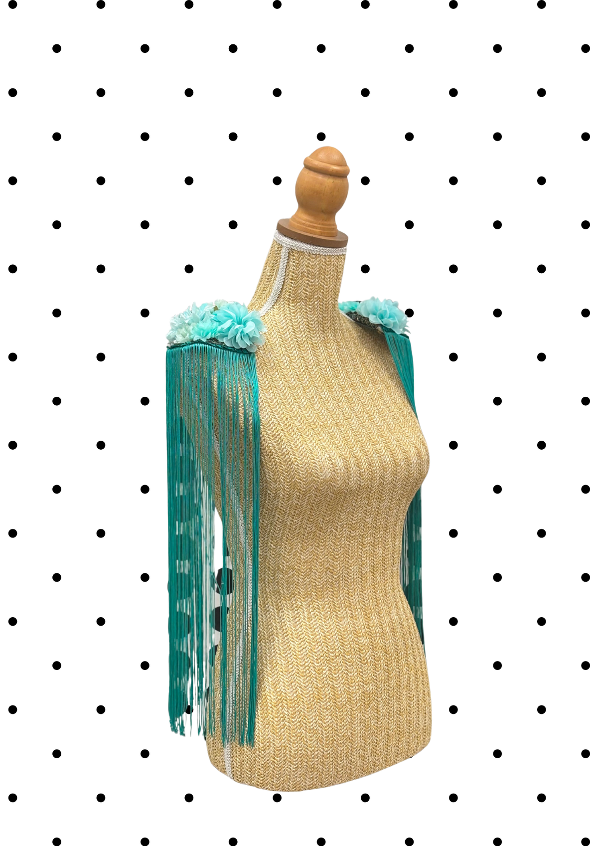 Paires d'épaulettes flecos long turquoise